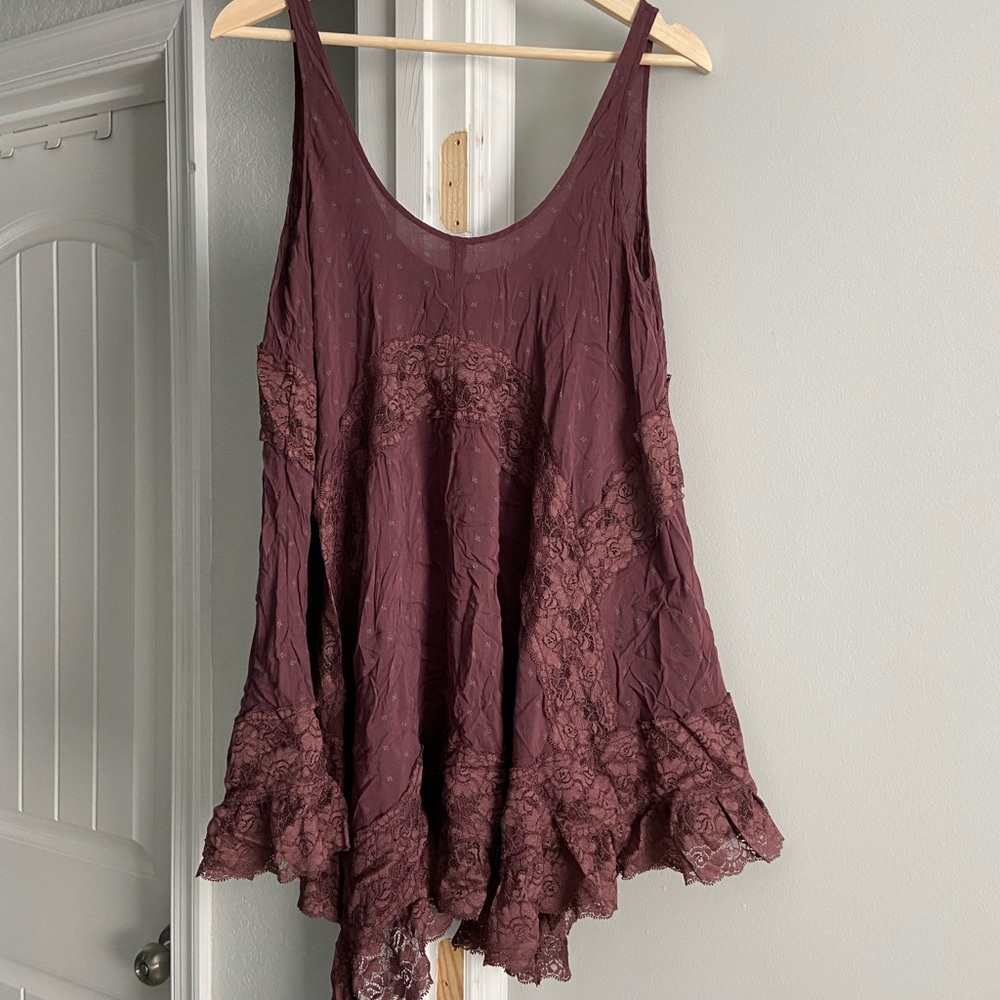 FP burgundy lace slip